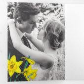 春の黄色の水仙 白いウェディング 三つ折りプログラム (内部最初)