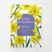 春の黄色の水仙 白いウェディング 三つ折りプログラム (カバー)