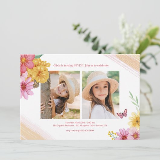 春の2枚の写真 招待状 (スタンド正面)