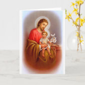 春の"セントジョーゼフ宴会日"の"小さい聖者" カード (黄色い花)