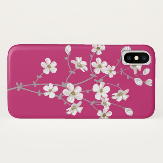 春の` sの花が付いている深紅色の箱 Case-Mate iPhoneケース (裏面(横))