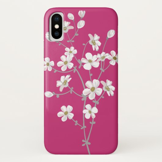 春の` sの花が付いている深紅色の箱 Case-Mate iPhoneケース (裏面)