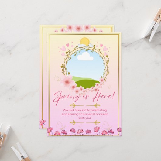 春のParty 招待状 (正面/裏面インサイチュ)
