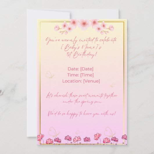 春のParty 招待状 (裏面)