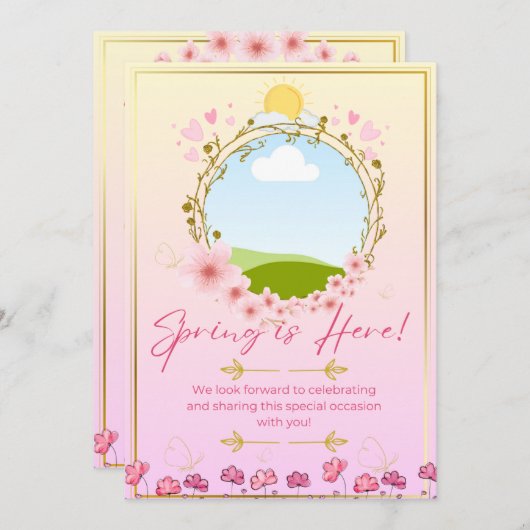 春のParty 招待状 (正面/裏面)
