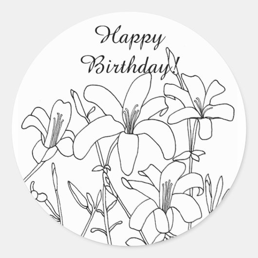 春のtouch概要花誕生日シール ラウンドシール (正面)