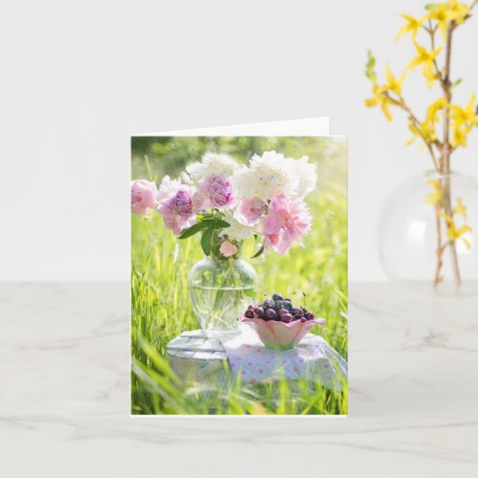 春はこちら カード (黄色い花)