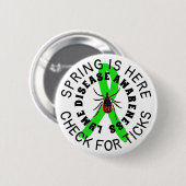 春はこちら、ティックチェックボタン 缶バッジ (正面&裏面)