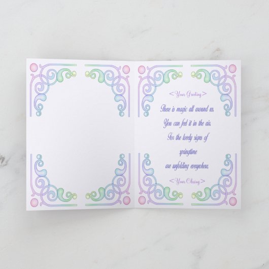 春はこちら – Verse inside シーズンカード (内部)