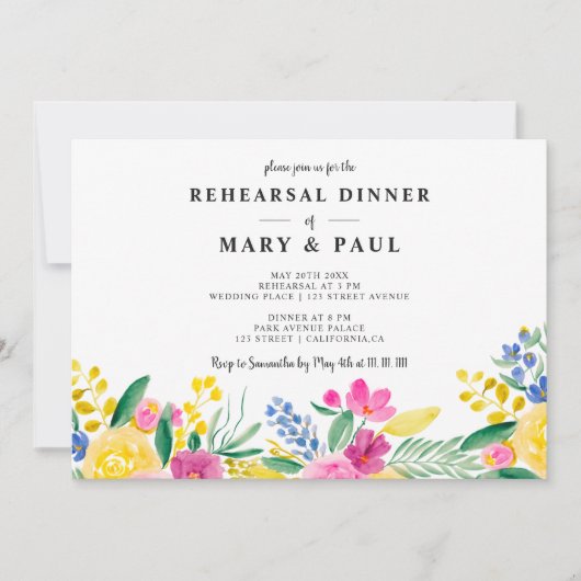 春はっきりしたフローラ結婚のリハーサル 招待状 (正面)