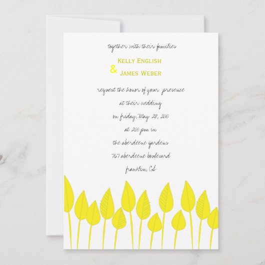 春ははねた招待状を備えています 招待状 (正面)