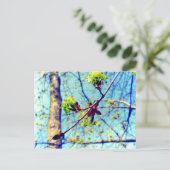 春はカエデの木を様式化 ポストカード (スタンド正面)