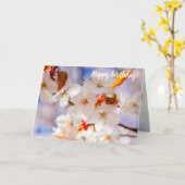 春はゴージャスエレガントで桜の花 カード (黄色い花)