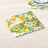 春はスプルングIIを持つ スクエアペーパーコースター (アングル)