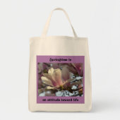 春は人生に対する態度である – 食料品 トートバッグ (正面)