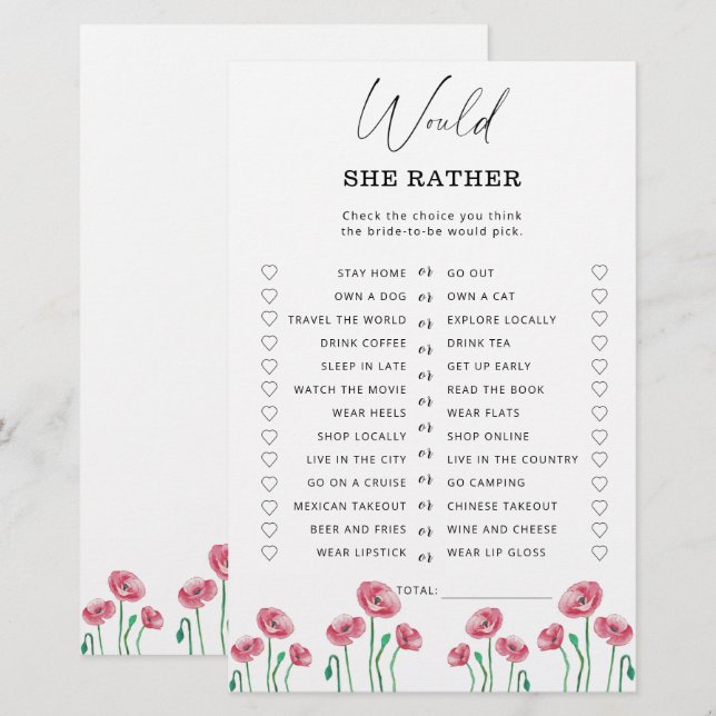 春は彼女はむしろブライダルシャワーゲーム (正面/裏面)