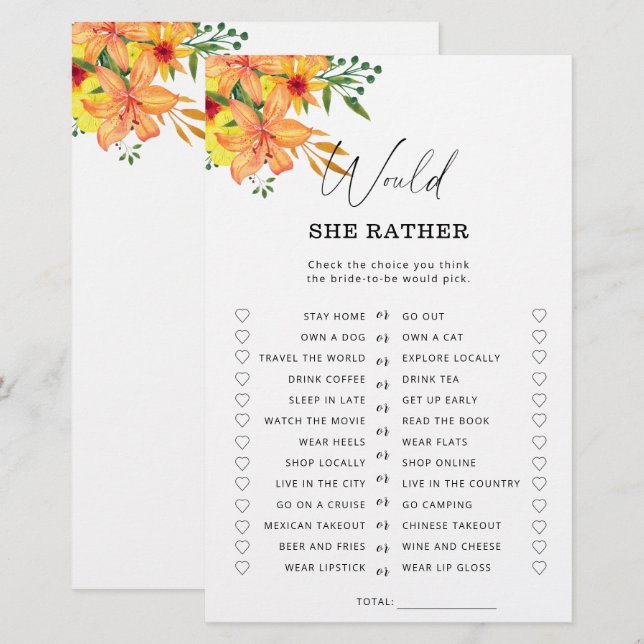 春は彼女はむしろブライダルシャワーゲーム (正面/裏面)