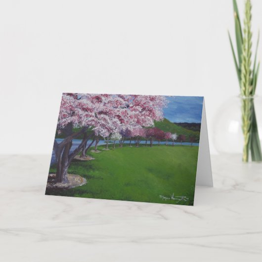 春は挨拶状活気付きます カード (正面)