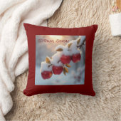 春は間もなくリンゴと雪 クッション (ブランケット)