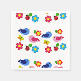 春は鳥花 スタンダードカクテルナプキン