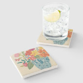 春はI活気付きます ストーンコースター (横)