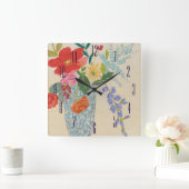 春はII活気付きます スクエア壁時計 (ホーム)