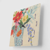 春はII活気付きます スクエア壁時計 (傾斜)