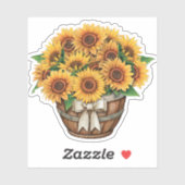 春ひまわりイエローバケット |ダイカットのシール シール (シート)