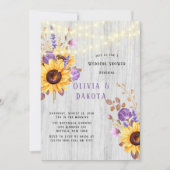 春ひまわりパープル牡丹ウェディングシャワー 招待状 (正面)