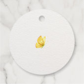 春ひまわりフローラベビーシャワーメッセージカード フェイバータグ (裏面)