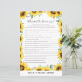 春ひまわりブライダルシャワーゲームプリント (スタンド正面)