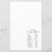 春ひまわりブライダルシャワーゲームプリント (裏面)