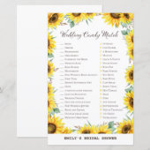 春ひまわりブライダルシャワーゲームプリント (正面/裏面)