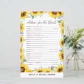 春ひまわりブライダルシャワーゲームプリント (スタンド正面)