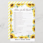 春ひまわりブライダルシャワーゲームプリント (正面/裏面)