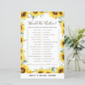 春ひまわりブライダルシャワーゲームプリント (スタンド正面)