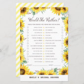 春ひまわりブライダルシャワーゲームプリント (正面/裏面)