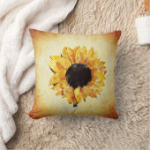 春ひまわり水彩 クッション (ブランケット)