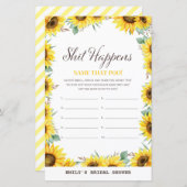 春ひまわり赤ちゃんシャワーゲームプリント (正面/裏面)