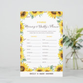 春ひまわり赤ちゃんシャワーゲームプリント (スタンド正面)