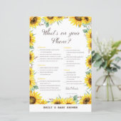 春ひまわり赤ちゃんシャワーゲームプリント (スタンド正面)