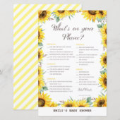 春ひまわり赤ちゃんシャワーゲームプリント (正面/裏面)