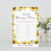 春ひまわり赤ちゃんシャワーゲームプリント (スタンド正面)