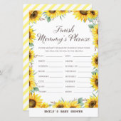 春ひまわり赤ちゃんシャワーゲームプリント (正面/裏面)