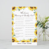 春ひまわり赤ちゃんシャワーゲームプリント (スタンド正面)