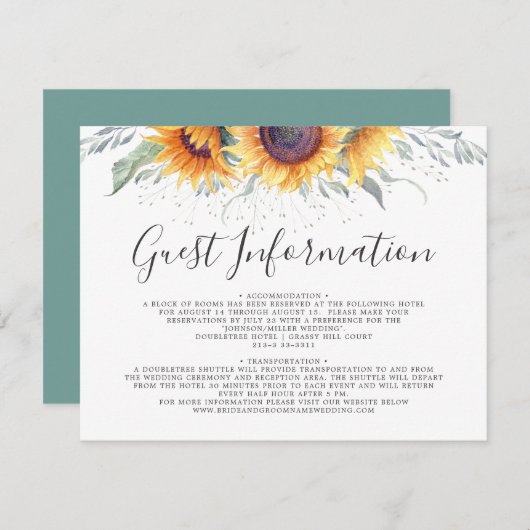 春ひまわり開花ゲスト情報 エンクロージャーカード (正面/裏面)