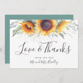 春ひまわり開花 |ありがとうございます サンキューカード (正面/裏面)