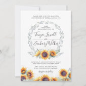 春ひまわり開花 |の結婚お祝い 招待状 (正面)