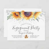 春ひまわり開花 |婚約パーティ招待状 ポストカード (正面/裏面)
