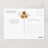 春ひまわり開花 |婚約パーティ招待状 ポストカード (裏面)